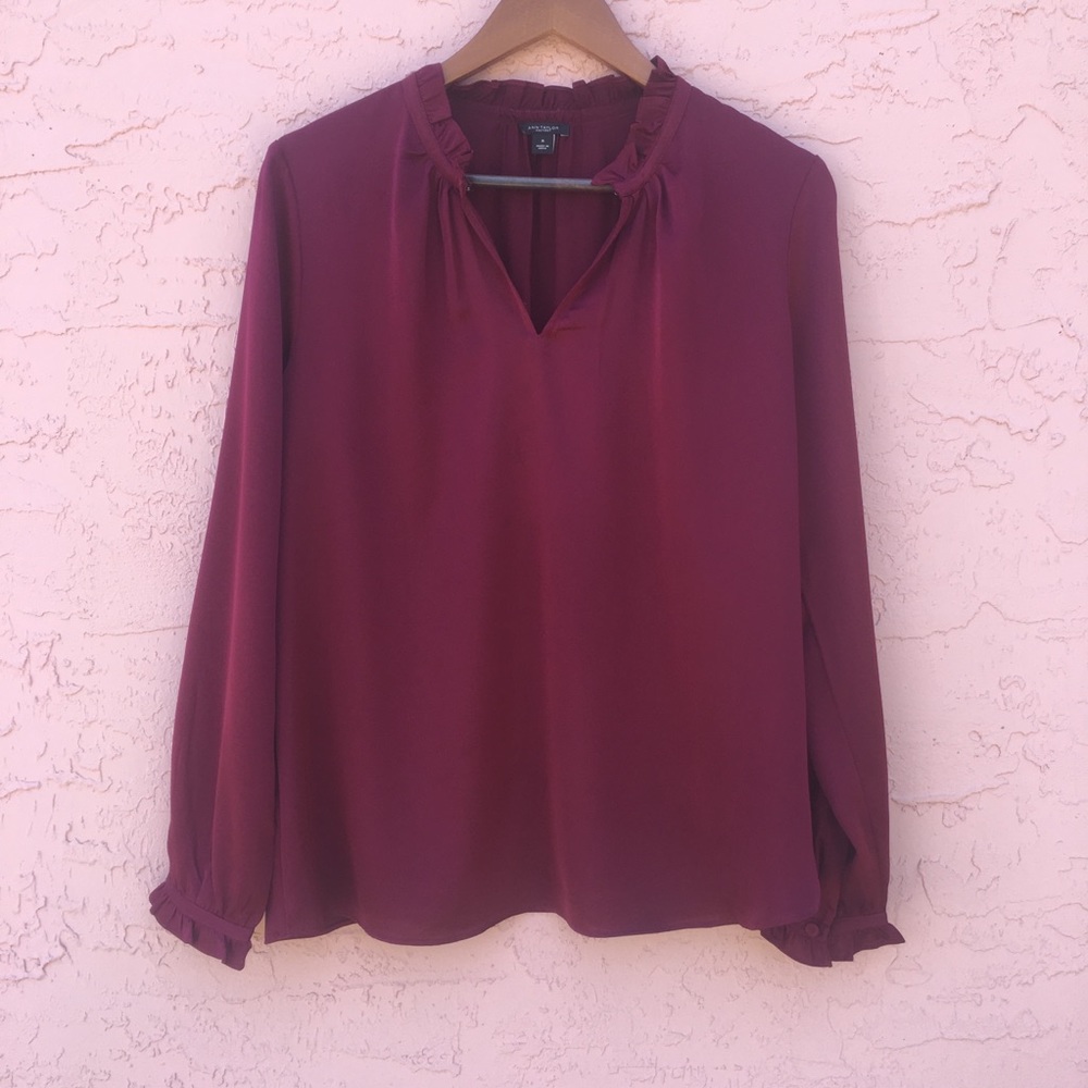 Ann Taylor Factory Burgundy Blouse